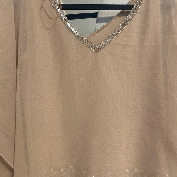 COPY - J Kara Womens Caplet Short Cocktail Beaded Dress- Size 6P - Picture 6 of 7